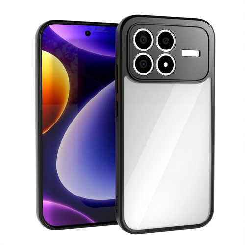 Xiaomi Poco F8 Pro Uyumlu Kılıf Roll Arkası Şeffaf Plastik Kenar Silikon Airbagli