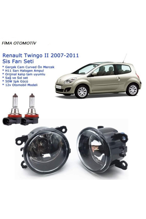 8200074008- Camlı Sağ+Sol Renault Twingo 2007 Uyumlu Sis Farı Set Oem: 8200074008