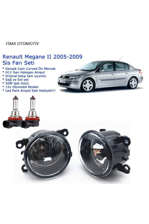 8200074008-camlı Sağ+sol Renault Megane Sedan 2006 Sis Farı Set Oem: 8200074008
