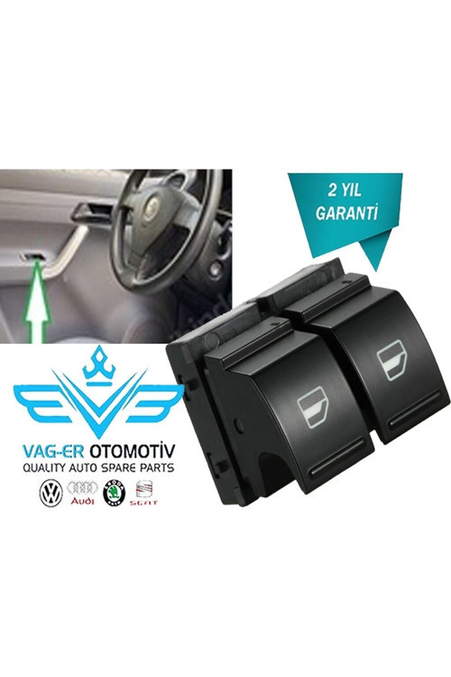 Vw Caddy 2015-2020 Ön Sol Cam Düğmesi Ikili 2 Li 2k0959857a