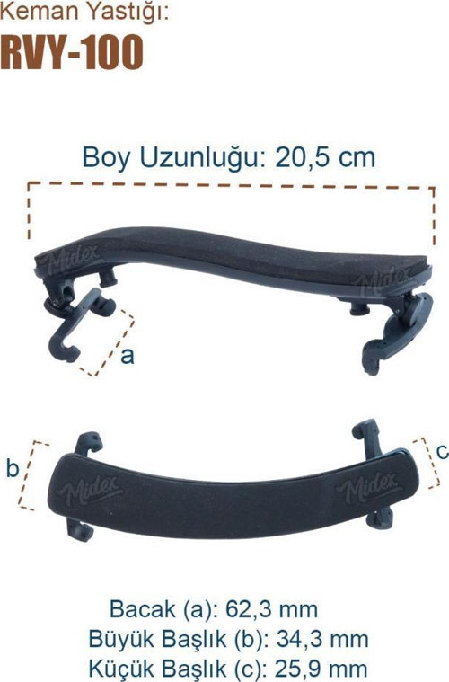 RVY-100 Keman Yastığı 4/4 ve 3/4 Kemanlar İle Uyumlu (Reçine ve Susturucu)