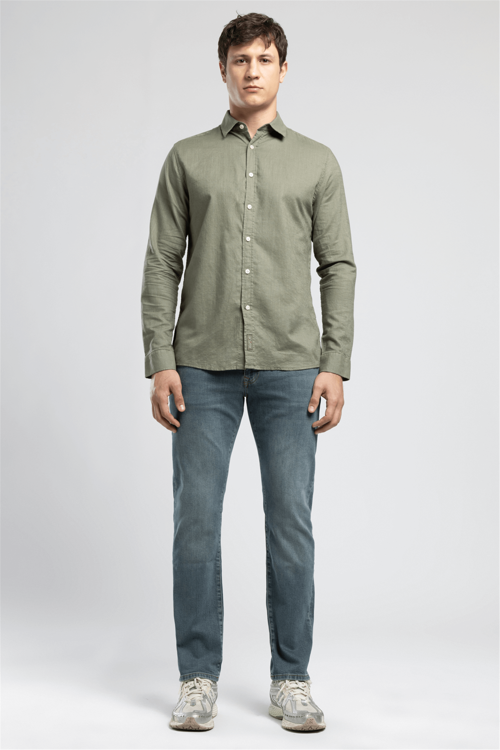 Harry Erkek Pamuklu Straight Jean Pantolon Yeşil