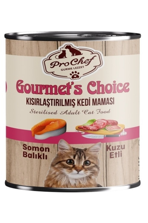 12 Adet Gourmet'S Choice Kısırlaştırılmış Kedi Maması | 415 Gr Somon Kuzu Etli Konserve Yaş Mama