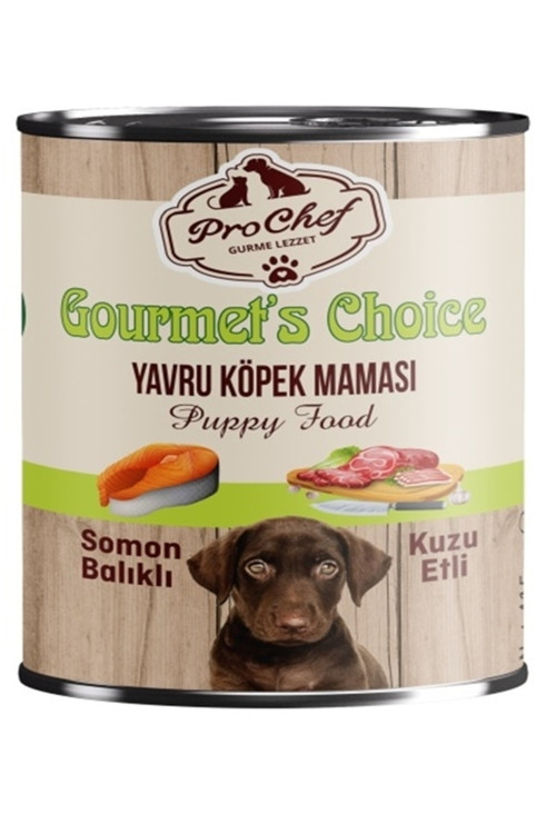 24 Adet Gourmet'S Choice Yavru Köpek Maması | 415 Gr Somon Balıklı & Kuzu Etli Konserve Yaş Mama