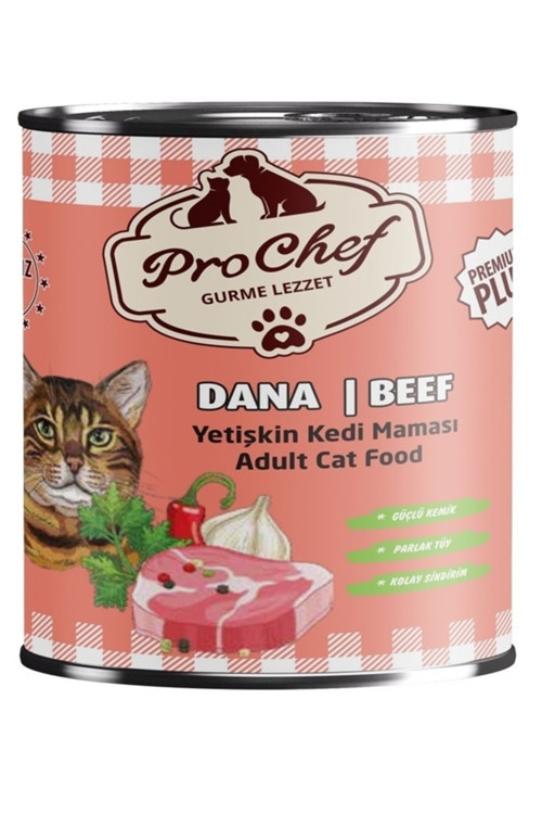 24 Adet Premium Plus Yetişkin Kedi Maması | 415 Gr Dana Etli Konserve Yaş Mama
