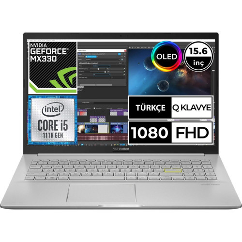 Vivobook 15 OLED K513EP L1576A8 i5 1135G7 24 GB 512 SSD MX330 Windows 11 15.6" FHD Taşınabilir Bilgisayar