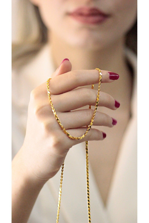 14 Ayar Altın Pullu (3.5 Mm) Halep Zincir Kolye