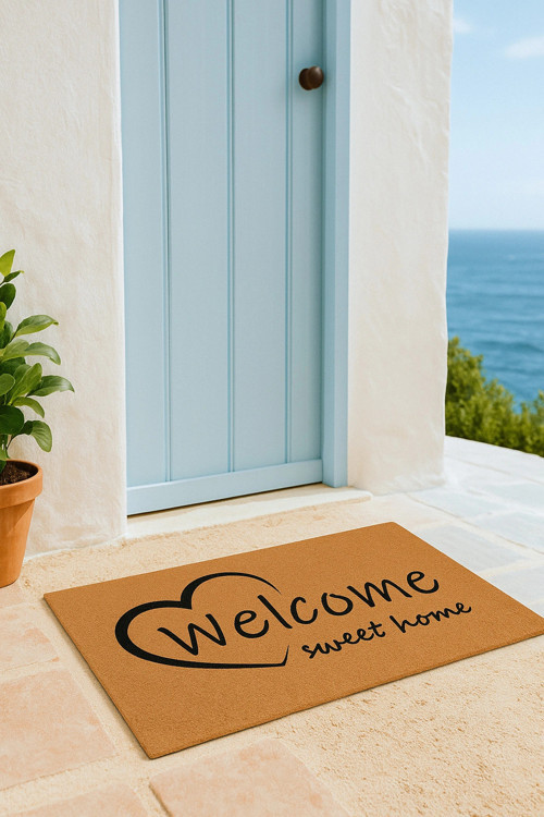 Velür Coco Dokulu Welcome Hoş Geldiniz Kapı Önü Dış Mekan Paspası 45x70cm 27YCM260119