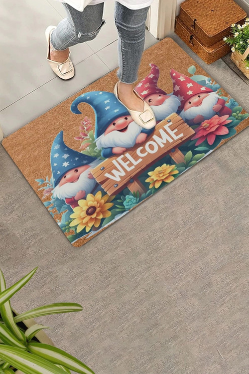 Çiçekler ve Cüceler Welcome Kapı Önü Paspası 45x70cm