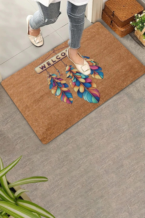 Düş Kapanı Kuş Tüyleri Welcome Kapı Önü Paspası 45x70cm