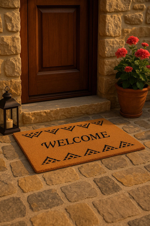 Velür Coco Dokulu Welcome Hoş Geldiniz Kapı Önü Dış Mekan Paspası 45x70cm 27YCM260108
