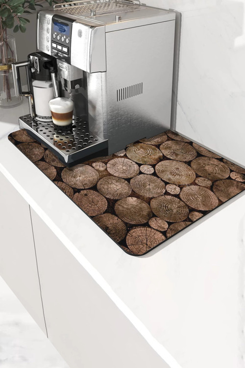 Kahve Makinesi Matı Sıvı Geçirmez Kaymaz Yıkanır Çaycı Çay Espresso Makinesi Pad 35x45