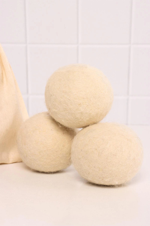 Doğal Merinos Yün Kurutma Topu 3 Adet – Kırışıklık Önler Kurutma Süresini Kısaltır