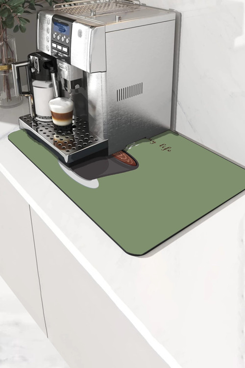 Kahve Makinesi Matı Sıvı Geçirmez Kaymaz Yıkanır Çaycı Çay Espresso Makinesi Pad 35x45