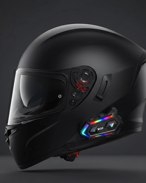 Yeni Nesil Bluetooth 5.3 Motosiklet Intercom RGB Işıklı 1000m Mesafeli