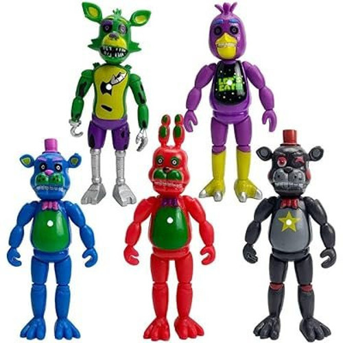 Five Nights At Freddy's FNAF 5'li Büyük Boy Figür Seti – 15 cm Işıklı Karakterler