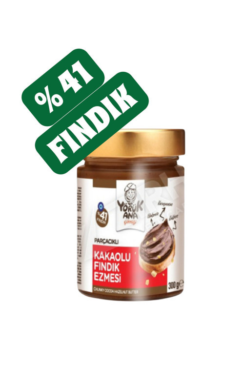Glutensiz Kakaolu Fındık Ezmesi Parçacıklı 300 Gr