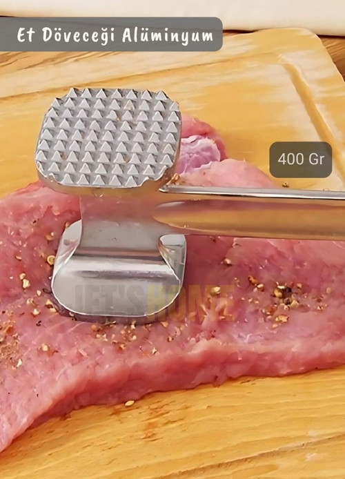 Et Döveceği Alüminyum Saplı Et Terbiyeleme Et Yumuşatma Çift Taraflı Alüminyum 400 Gr