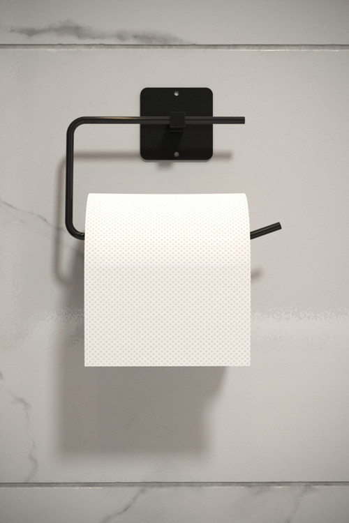 Yapışkanlı Siyah Kare Açık Tuvalet Kağıtlığı Wc Kağıtlık Tuvalet Kağıdı Askısı