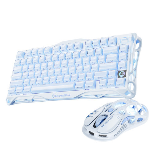 Mercury K1+M1 Pro Kablosuz Rgb Işıklı Mekanik Q Gaming Klavye ve Optik Mouse Seti, Ice Blu