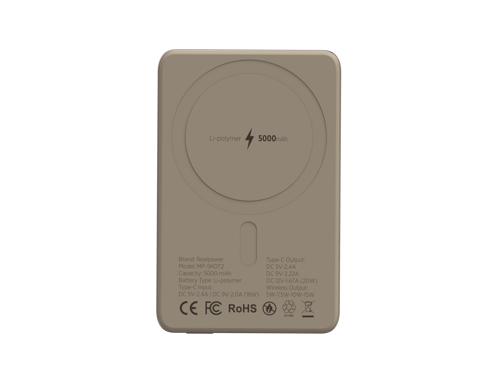 5000mAh R Mag Slim Magsafe 20W hızlı manyetik wireless powerbank Çöl Titanyum MP-5KDT2