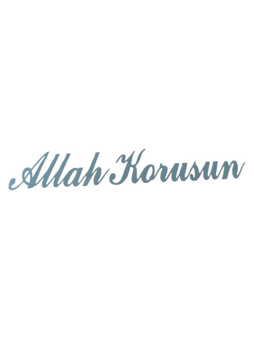 Allah Korusun Yazılı Oto Sticker Gri 14x3cm