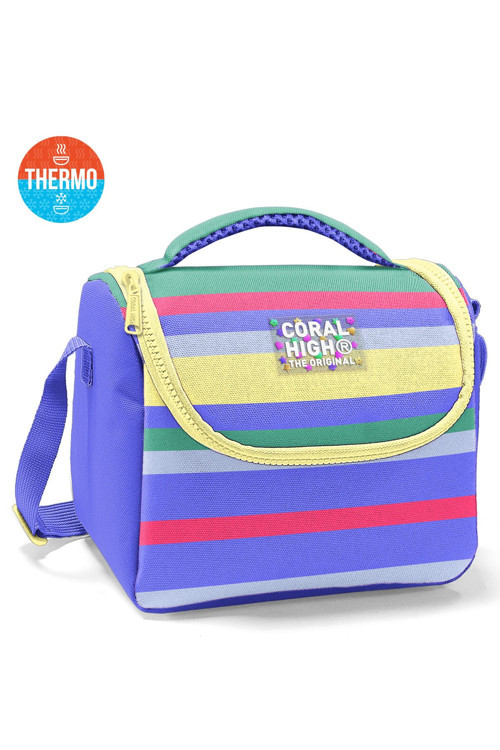 Kids Mor Sarı Lavanta Çizgili Thermo Beslenme Çantası 37102