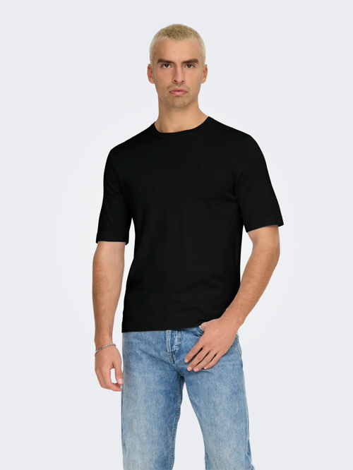 Erkek Yuvarlak Yaka Basic Örme T-Shirt - 22022928