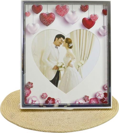 Led Işıklı Kalpli Fotoğraf Çerçevesi Beyaz 26*31