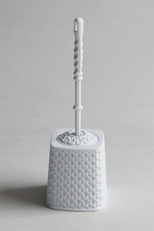 Rattan Tuvalet Fırçası Wc Fırçası - Beyaz