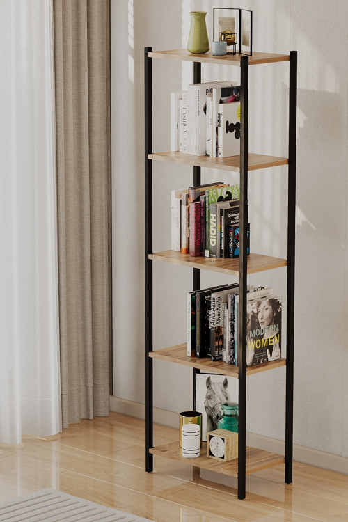 Metal Kitaplık 5 Raflı Kitaplık Dosya Kitap Rafı Ofis Ev Rafı Kitap Raf