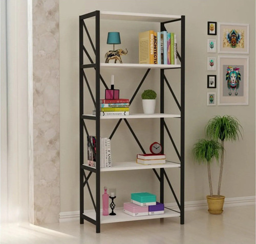 Rüzgar 5 Raflı Metal Kitaplık Modern Kitaplık Ofis Rafı Çok Amaçlı Metal Raf Banyo Dolabı