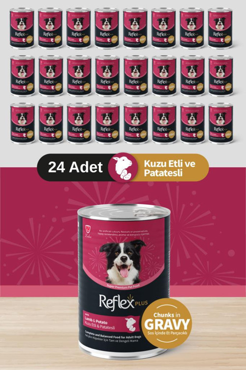 Plus Soslu Kuzulu Patatesli Köpek Konservesi 24x400 Gr