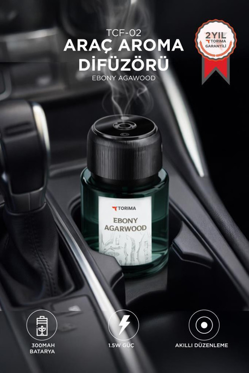 Hava Nemlendirici Sarjlı 10W Buharlı Oda ve Araba Difüzörü TCF02 Ebony Agarwood