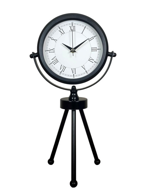 Pi time Asalet Siyah Üç Ayaklı Metal Masa Saati