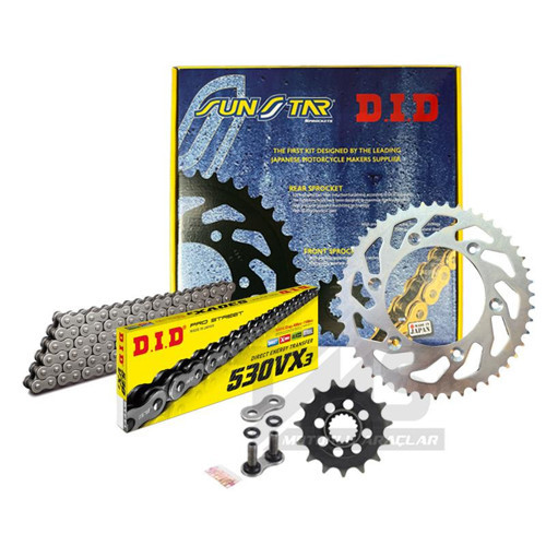 -Sunstar 2007-2014 Triumph Tiger 1050 Uyumlu Zincir Dişli Set Çelik Renk
