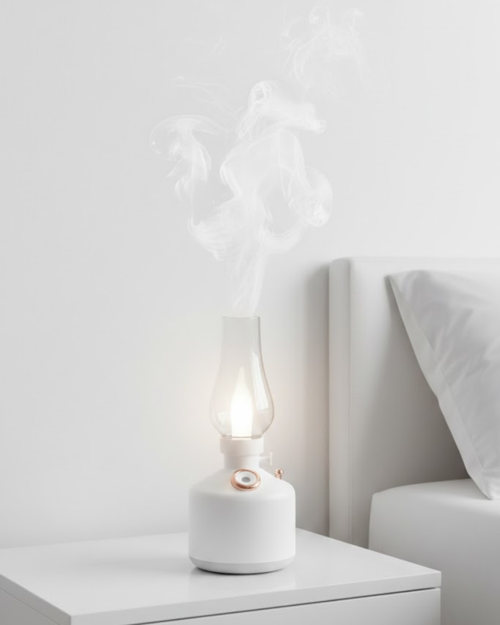 popüler Retro Gaz Lambası Tasarımlı USB Şarjlı Aroma Difüzörü 280 ml Nano Mist Nemlendirici