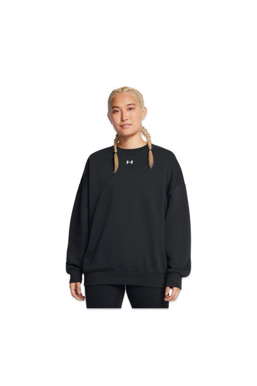 1386463 Ua Rival Fleece Os Crew Siyah Kadın Sweatshirt