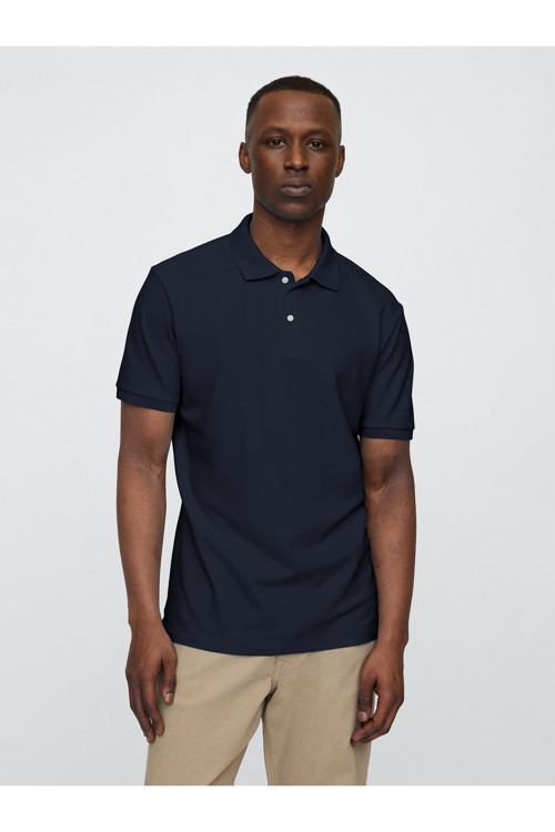 Erkek Lacivert Pique Polo Yaka T-Shirt