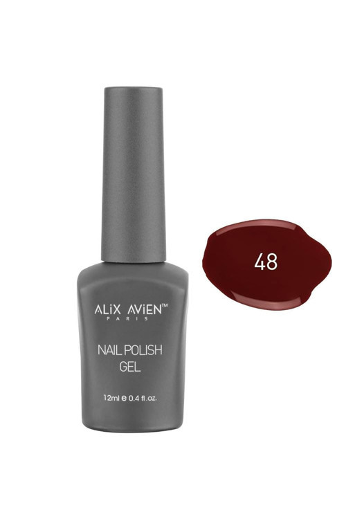 ALIX AVIEN Uv Kalıcı Bordo Jel Oje 48 - Gel Polish - 12 ml