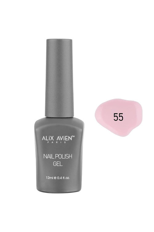 ALIX AVIEN Açık Pembe Kalıcı Oje 55-Yoğun Renk Veren Jel Oje 12 ml-Nail UV Gel Polish 55