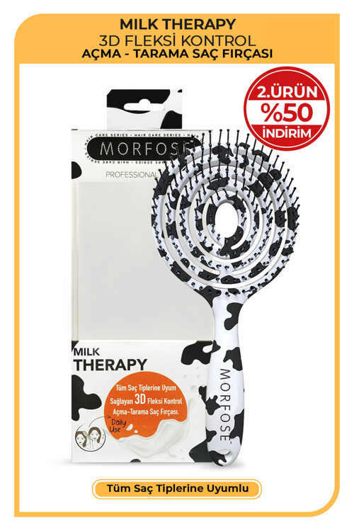 Milk Therapy Üç Boyutlu Oval Saç Fırçası - Kolay Tarama, Tüm Saç Tipleri
