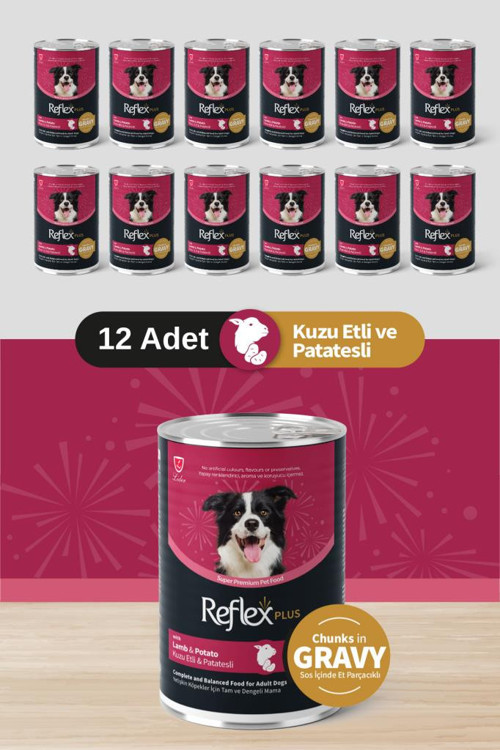Plus Soslu Kuzulu Patatesli Köpek Konservesi 12x400 Gr