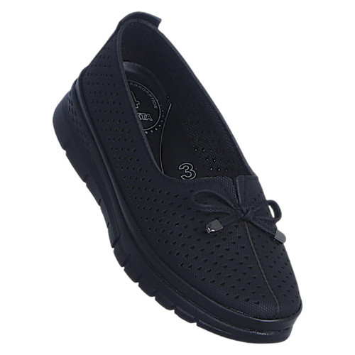 113 Atom Siyah Kadın Günlük Babet Ayakkabı