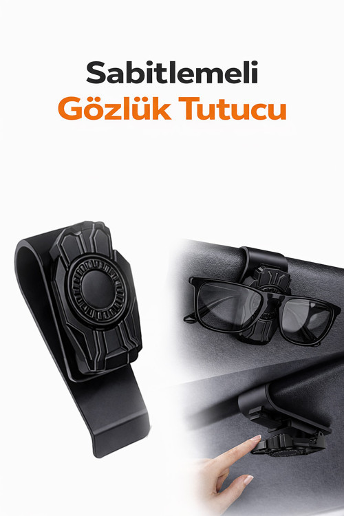 Araç İçi Siyah Renk Gözlük Tutucu – Oto Güneşlik Klipsi Gözlük Askı Aparatı