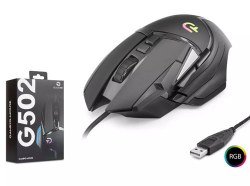 Nodar G502 Gaming Mouse Kablolu 7200 Dpi 6 Tuş Rgb Oyuncu Mouse Siyah