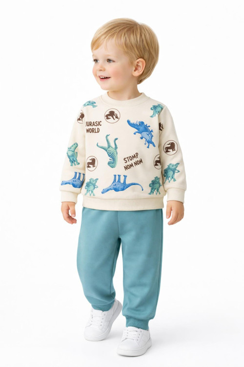 Erkek Çocuk Önü Baskılı Sweatshirt Ve Eşofman Alt Takım BGL-ST05256