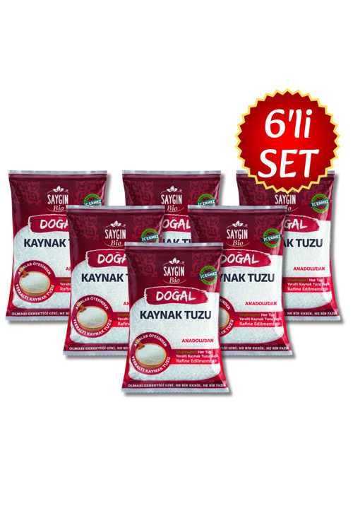 6'Lı Paket Doğal Kaynak Tuzu Poşet 6X500 Gr