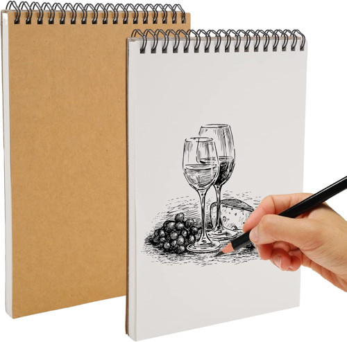 Eskiz Defteri A4 Boyutunda 160 gr Üstten Telli Karakalem Büyük Sketch Book 25 Yaprak - 1 Adet