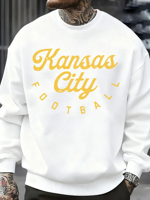 Kansas City Futbol Tasarım Erkekler Tişörtü Sıcak Çok Renkli Kazak Casualfashion Spor Polar S